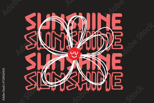 Sunshine Street Typography Design T-Shirt (ID: 728426425)