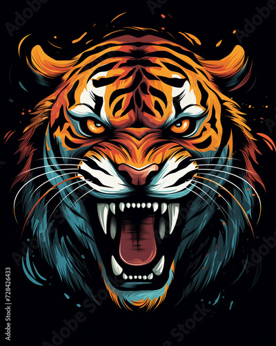 Angry Tiger Emblem Ferocity