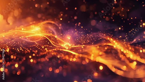 Vibrant flames dance and flicker in perfect harmony their seemingly random movements transforming into a symphony of abstract patterns that light up the night sky. photo