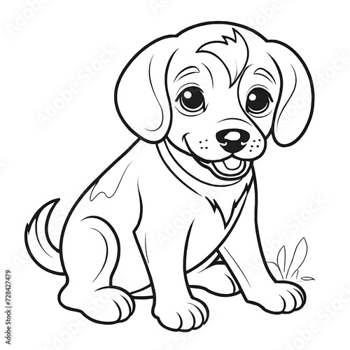 Puppy coloring pages Dog coloring pages  Animal Coloring page  for Kids Children stock vector illustration