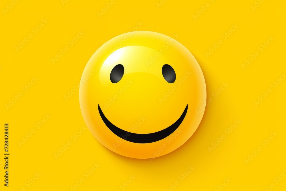 Smiley Face on Yellow Background