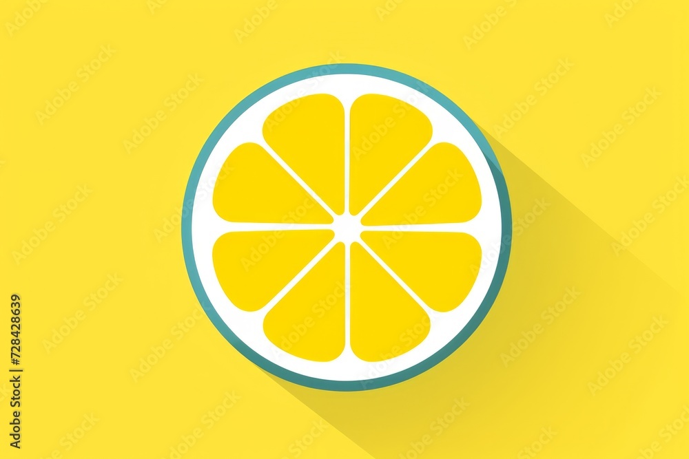 Lemon on Yellow Background With Long Shadow Lemon on Yellow Background With Long Shadow