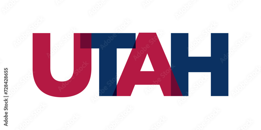 Utah, USA typography slogan design. America logo with graphic city lettering for print and web. Utah, USA typography slogan design. America logo with graphic city lettering for print and web.