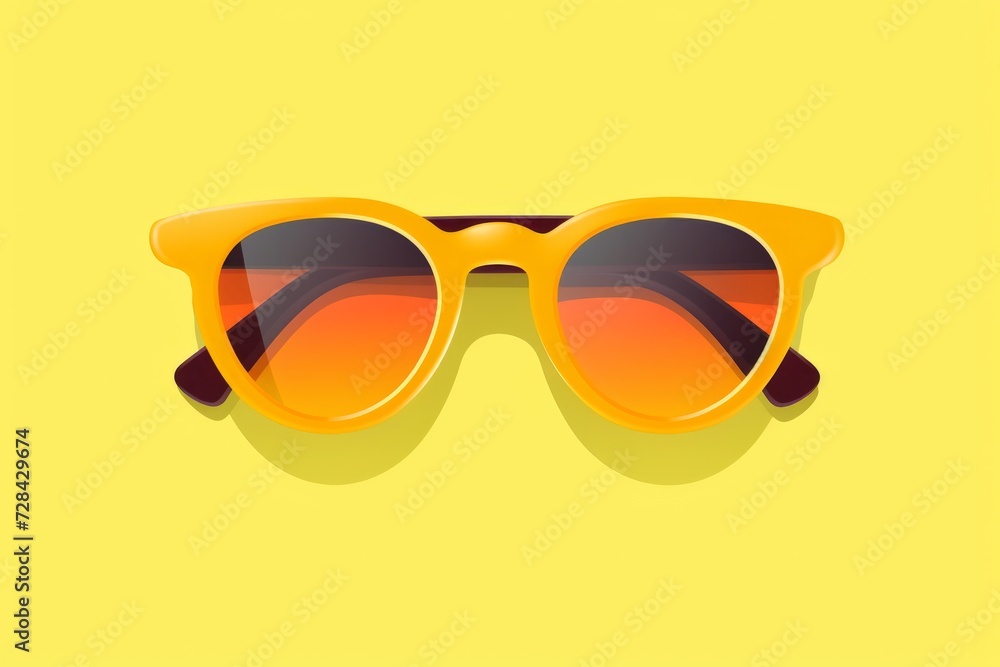 Pair of Sunglasses on Yellow Background Pair of Sunglasses on Yellow Background