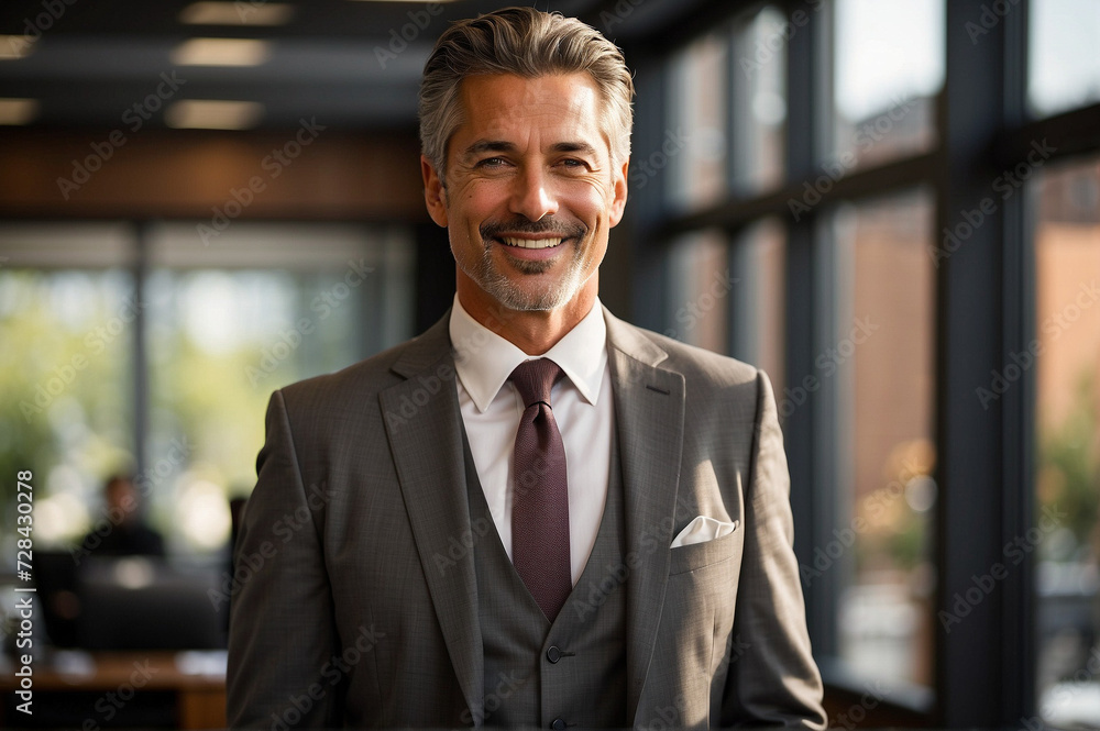 Fototapeta premium Visionary Businessman, A Leader with Executive Presence and Professional Acumen