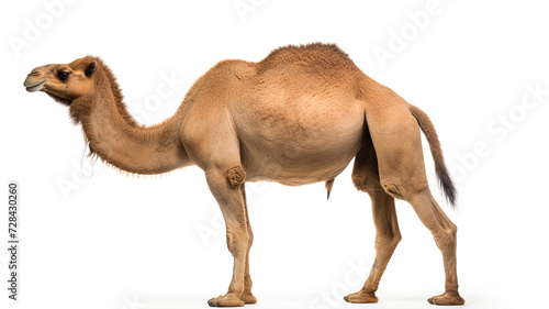 Bactrian camel isolated on white.
