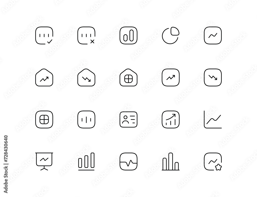 Business and finance web icon set - outline icon collection, vector Business and finance web icon set - outline icon collection, vector