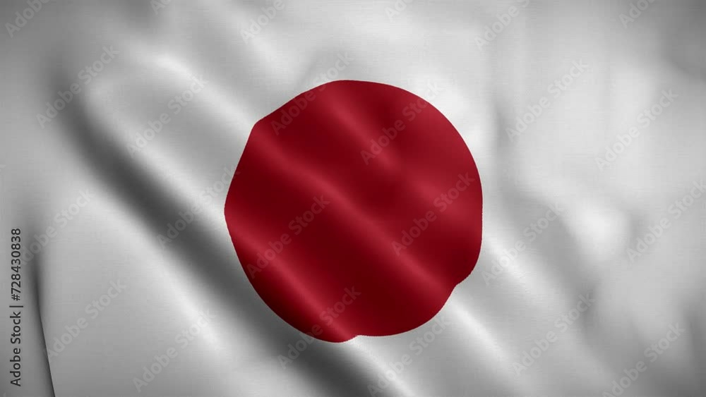 Japan waving flag, Flag of Japan Animation, Japanese Flag Closeup, 4k ...