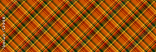 Blank seamless check vector, bold plaid pattern texture. Expressive background fabric textile tartan in orange and amber colors.