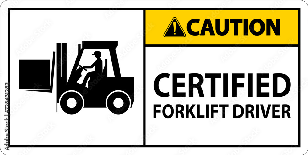 Hard Hat Labels, Caution Certified Forklift Driver Hard Hat Labels, Caution Certified Forklift Driver