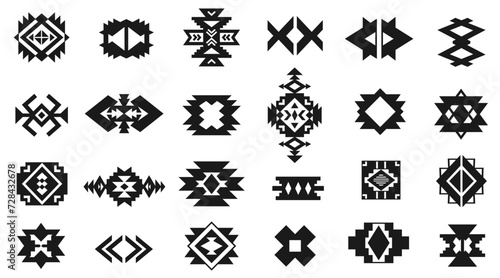 Aztec Navajo Shapes Set Southwestern Art Symbols