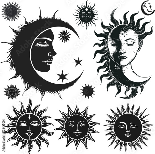 Set of Celestial and Mystical Silhouette