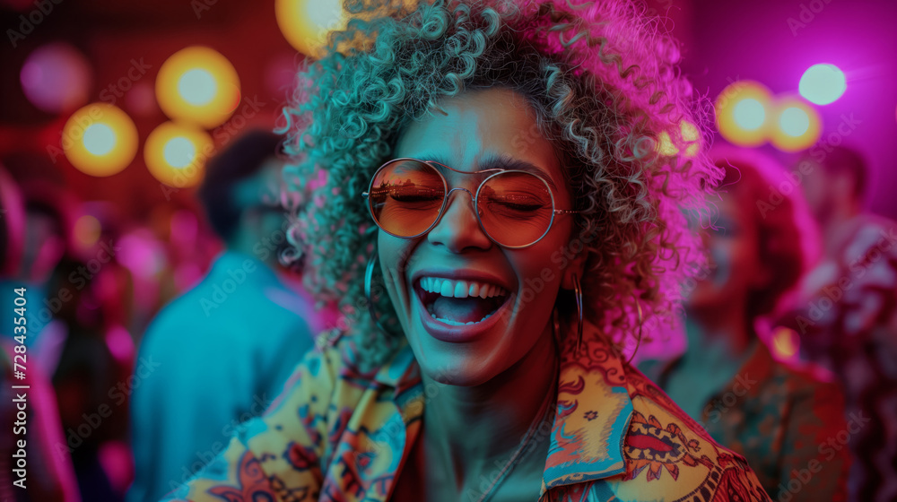 People retired seniors having fun at a party, a discotheque People retired seniors having fun at a party, a discotheque
