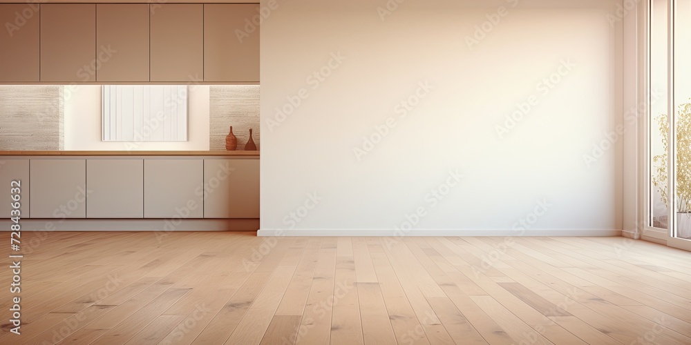 Empty house with wooden floor, kitchen. Empty house with wooden floor, kitchen.