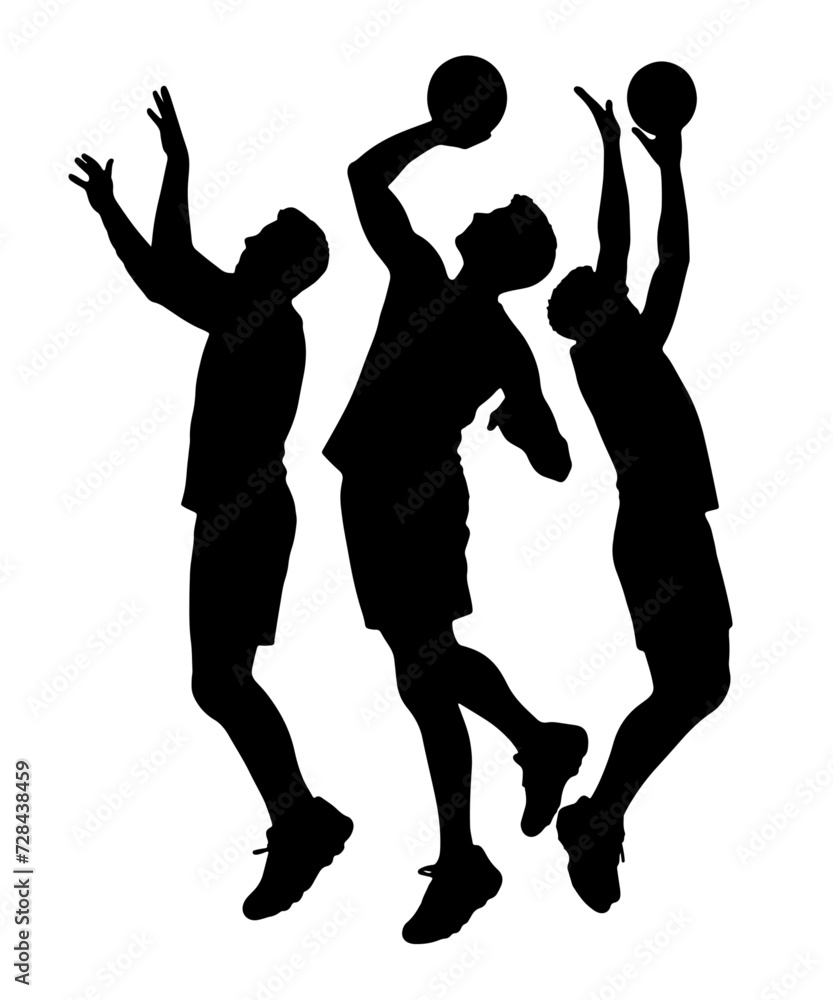 Man volleyball player silhouettes