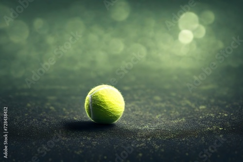 a single tennis ball close up. Hand edited, background is blurr. 