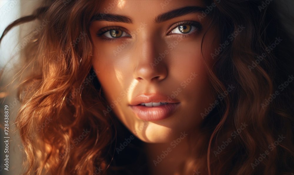 Beautiful young female model, close up photo. Beautiful young female model, close up photo.