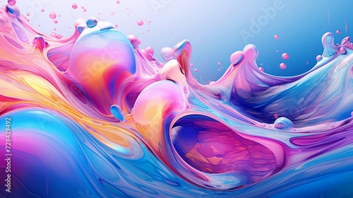 Abstract colorful liquid paint background 