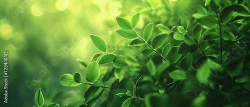 Green leafy background with copy space