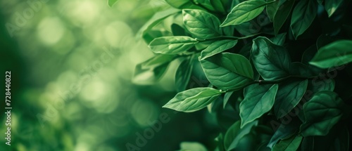 Green leafy background with copy space