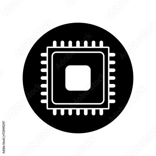 Microchip vector icon. CPU illustration symbol. core sign.