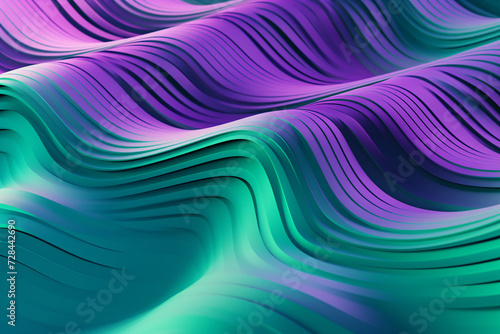 Abstract 3D Green and Purple Liquid Wave Background