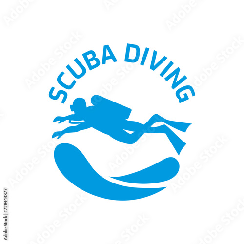 Scuba diving logo design, perfect for diving school and under water adventure logo design