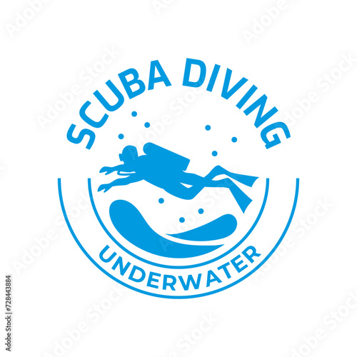 Scuba diving logo design, perfect for diving school and under water adventure logo design