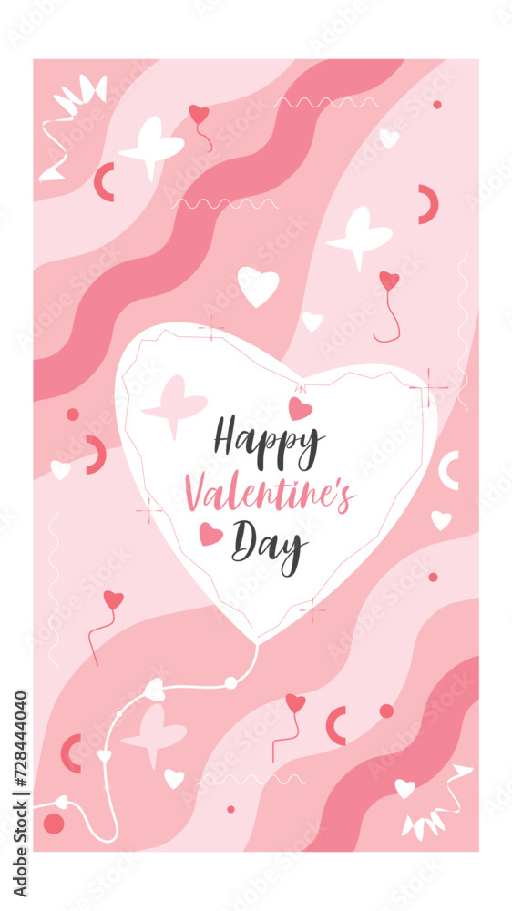 Happy Valentine's day Instagram story template design vector, Valentine's day template, creative Instagram story, Valentine's day, love day post, Valentine's day banner 