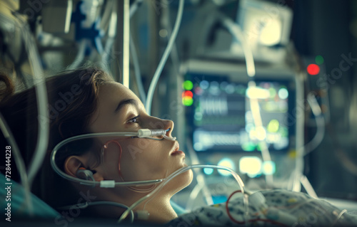 woman in the intensive care unit