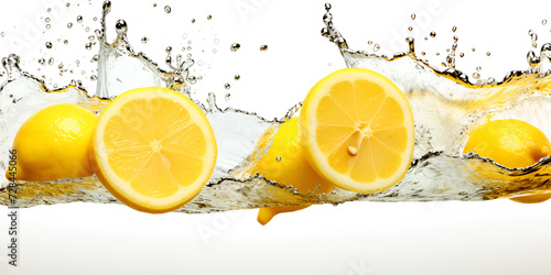 Tangerine water splash isolated white background Generative AI 