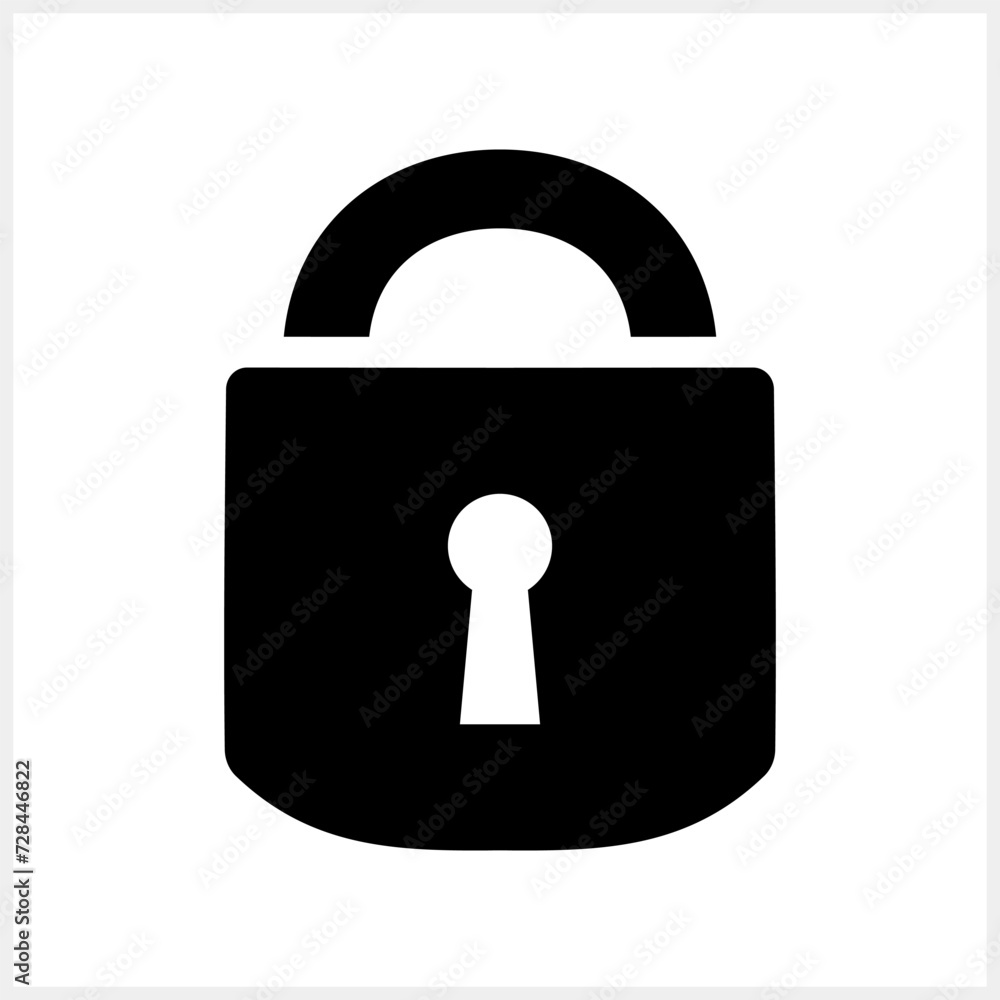 Lock icon isolated. Stencil clipart. Vector stock illustration. EPS 10 Lock icon isolated. Stencil clipart. Vector stock illustration. EPS 10