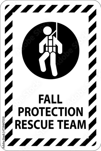 Hard Hat Decals, Danger Fall Protection Rescue Team photo