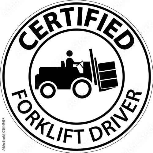 Hard Hat Labels, Caution Certified Forklift Driver
