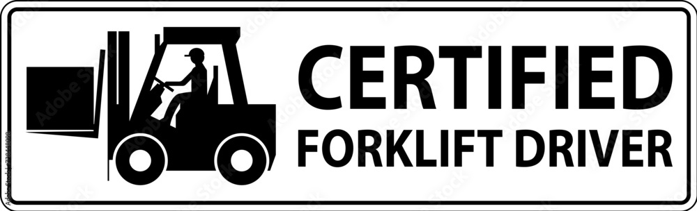 Hard Hat Labels, Caution Certified Forklift Driver Hard Hat Labels, Caution Certified Forklift Driver