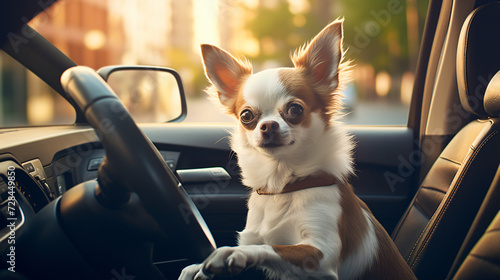 Dog in car seat © Little