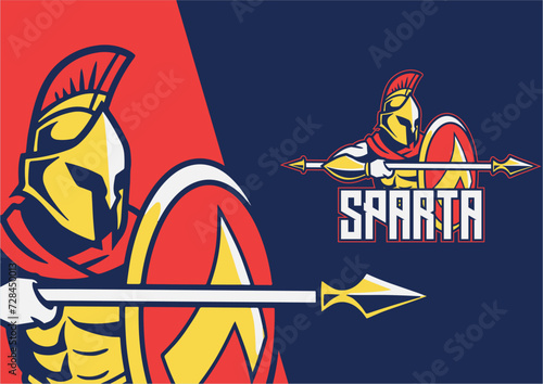 Spartan Soldier Mascot Logo for Gaming sport