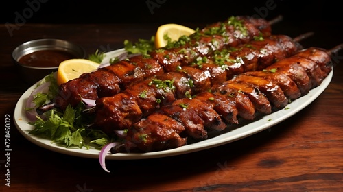 seekh kebab mughlai dish close up