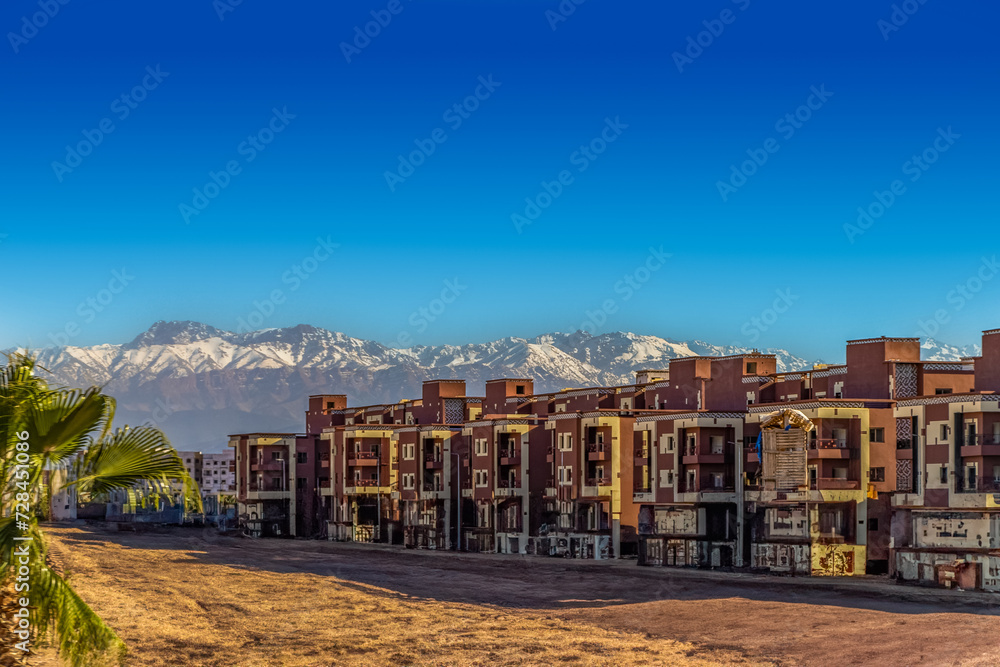 Obraz premium Morocco, Marrakesh. A neighborhood at the city of Marrakesh in Morocco.