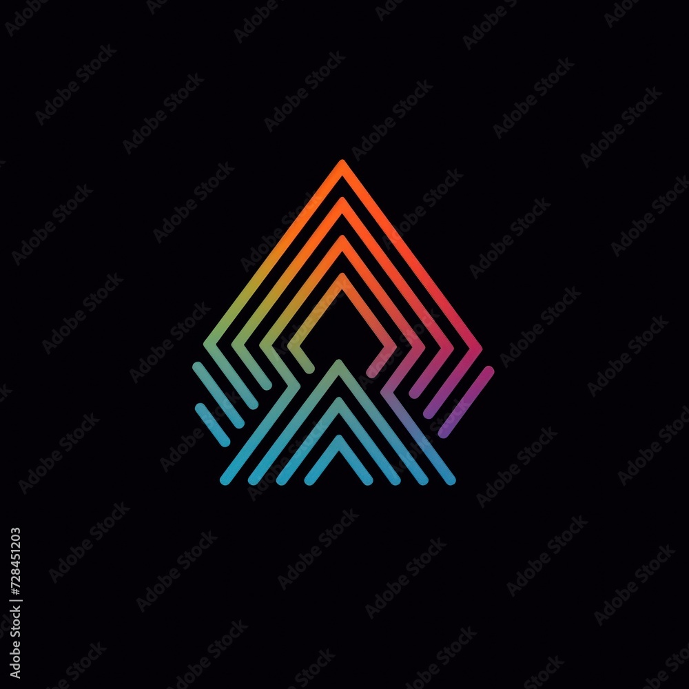 An abstract recursive triangle design with neon colors creating a sense of motion and technological advancement, ideal for digital media and tech-themed visuals. An abstract recursive triangle design with neon colors creating a sense of motion and technological advancement, ideal for digital media and tech-themed visuals.
