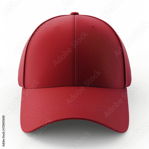 red baseball cap empty mockup for logo placement 