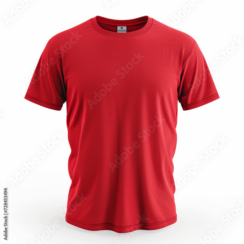 red shirt mockup isolated on a white background