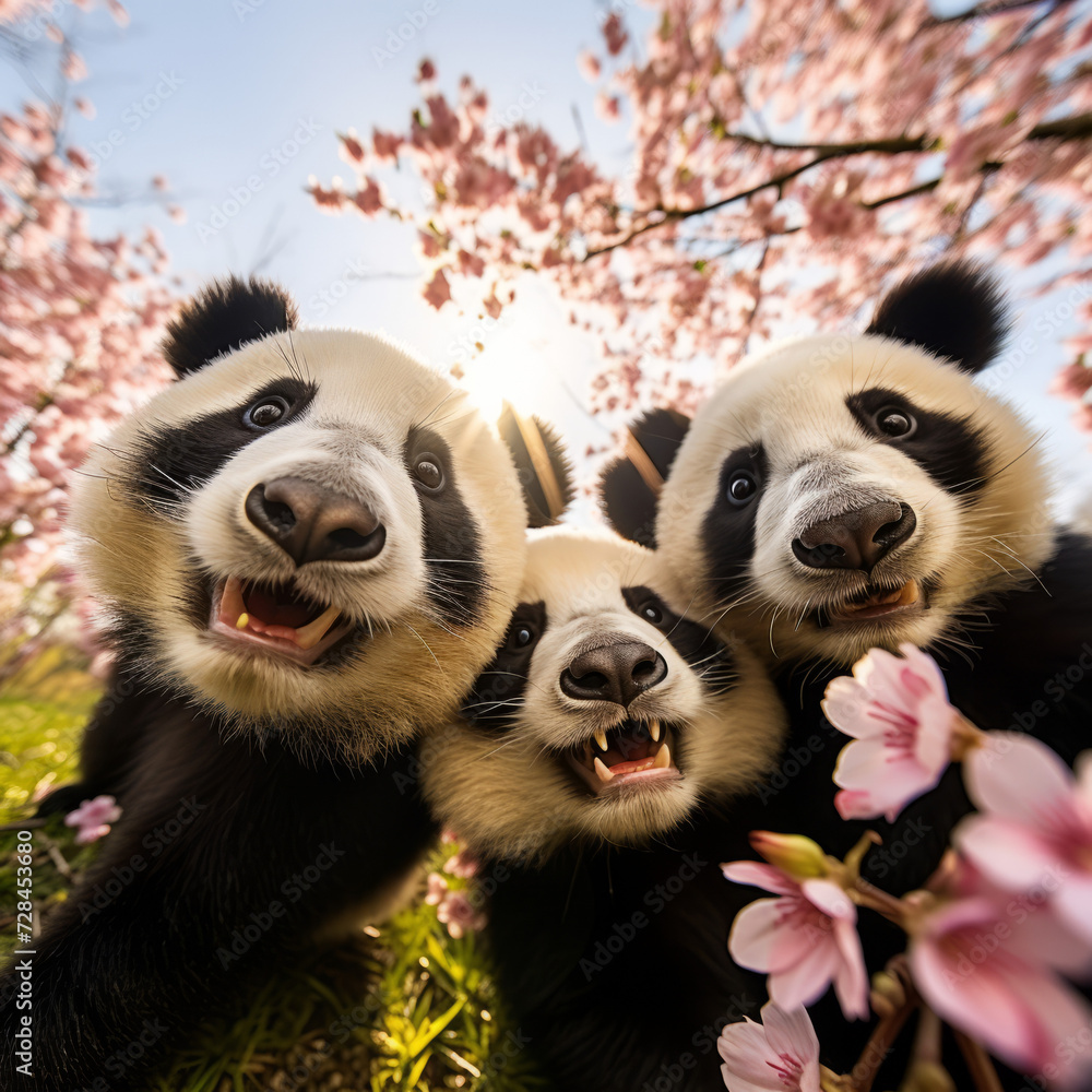 Fototapeta premium pandas selfie