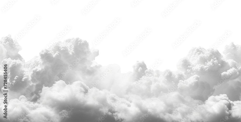 Clouds isolated on a white background, black and white background Clouds isolated on a white background, black and white background