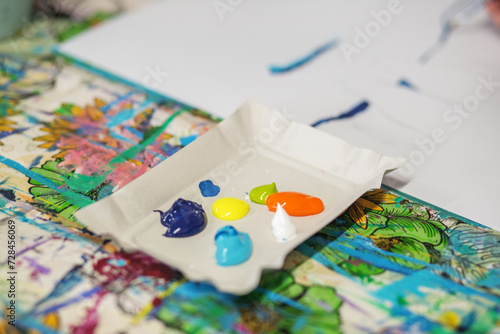 Wallpaper Mural Acrylic Paints Ready for Artistic Use on Palette Torontodigital.ca