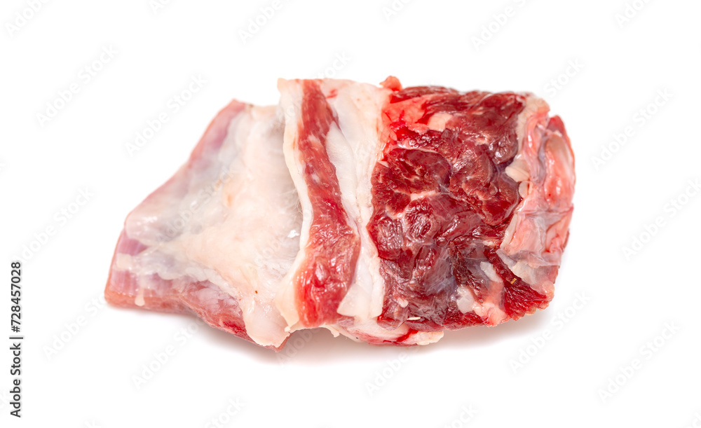 piece of raw beef meat on a white background isolated piece of raw beef meat on a white background isolated