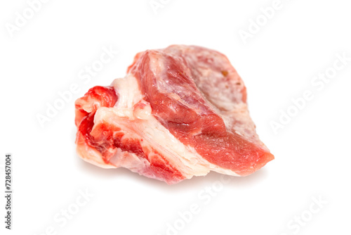 piece of raw beef meat on a white background isolated