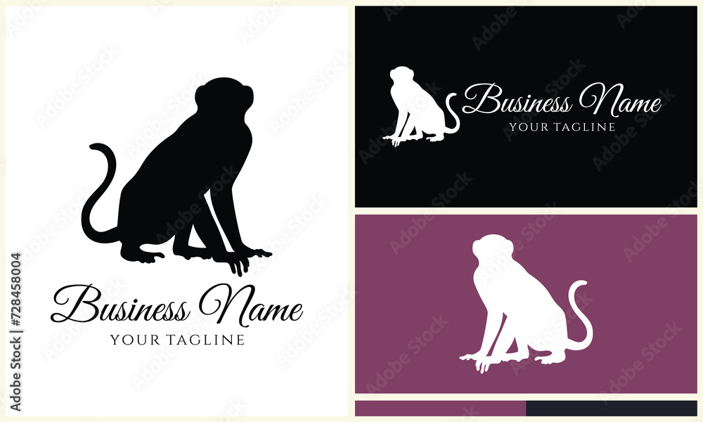 Fototapeta premium silhouette monkey vector logo template