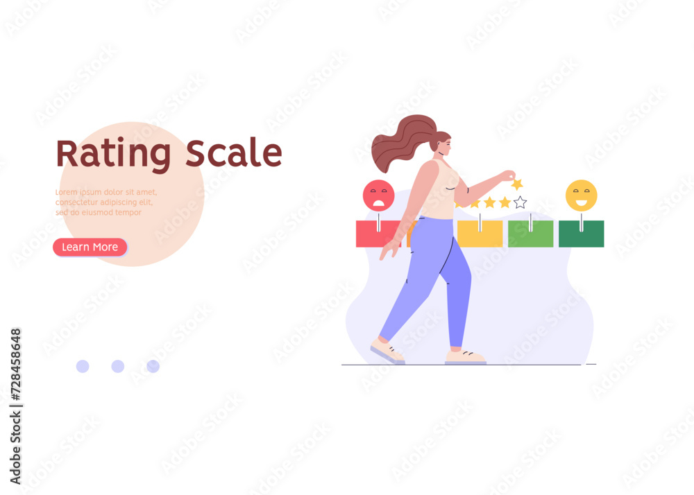 Customer Satisfaction Survey Clients Choosing Satisfaction Rating with Good and Bad Emotions. Concept of Client Feedback, Online Survey, Customer Review. Vector illustration for Web Design