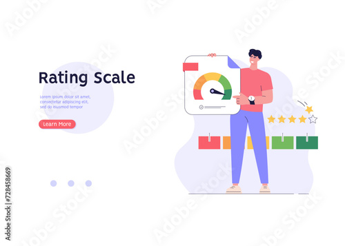 Customer Satisfaction Survey Clients Choosing Satisfaction Rating with Good and Bad Emotions. Concept of Client Feedback, Online Survey, Customer Review. Vector illustration for Web Design